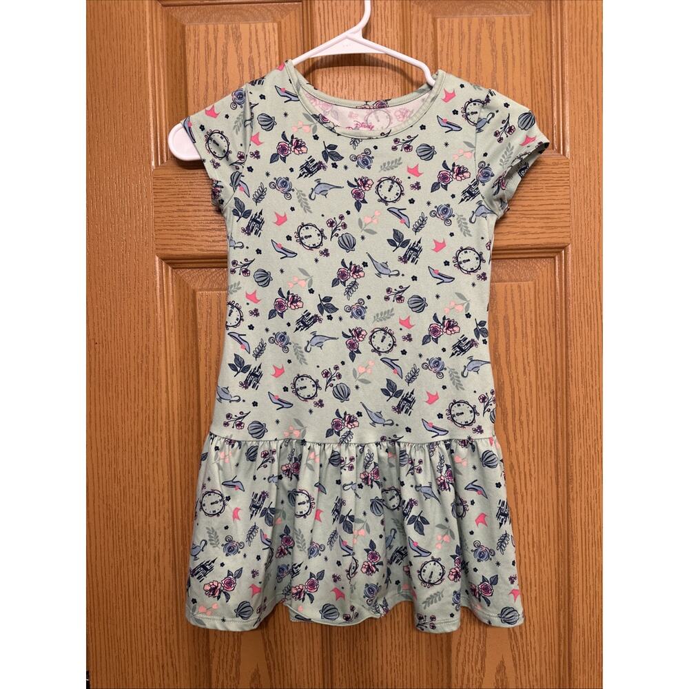 Disney Princess Light Green Drop Waist Dress Jasmine Cinderella Belle Sz S 6